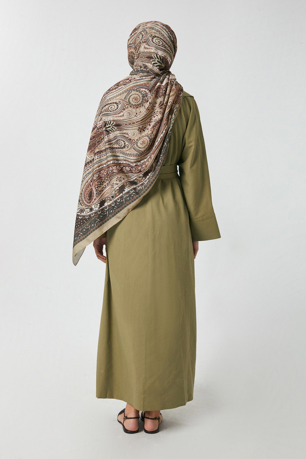 Kruvaze Keten Trenç Haki - 13