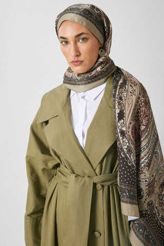 Kruvaze Keten Trenç Haki - 4