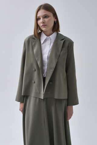 Kruvaze Kısa Ceket Çağla Yeşili - 4