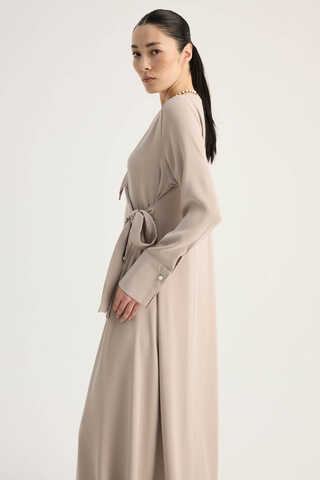 Kruvaze Krep Abaya Taş - 3