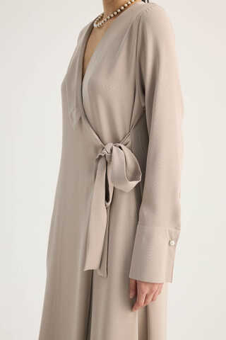 Kruvaze Krep Abaya Taş - 10