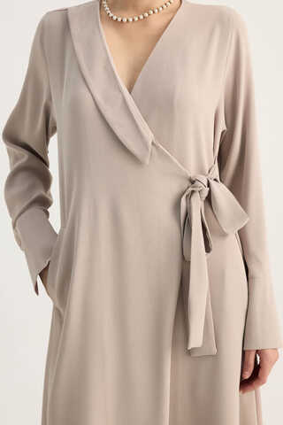 Kruvaze Krep Abaya Taş - 4