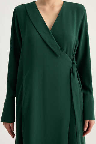 Kruvaze Krep Abaya Zümrüt - 4