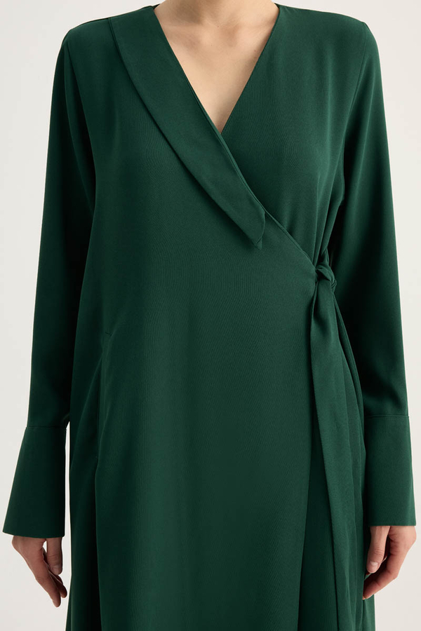 Kruvaze Krep Abaya Zümrüt - 4