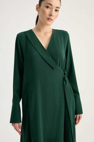 Kruvaze Krep Abaya Zümrüt - 6