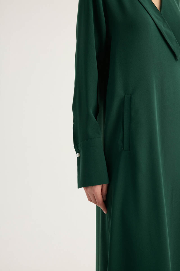 Kruvaze Krep Abaya Zümrüt - 8