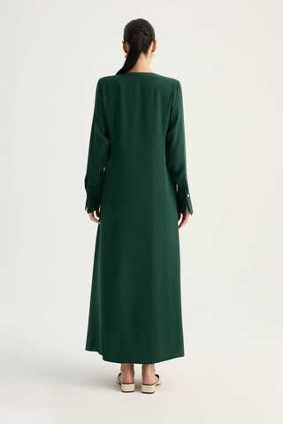 Kruvaze Krep Abaya Zümrüt - 12