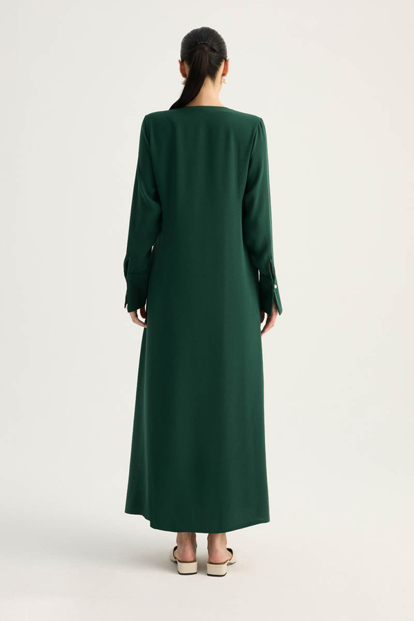 Kruvaze Krep Abaya Zümrüt - 12