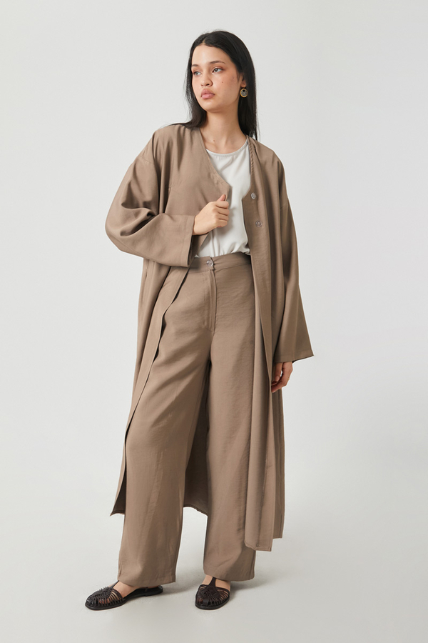 Kruvaze Tensel Takım Vizon - 10