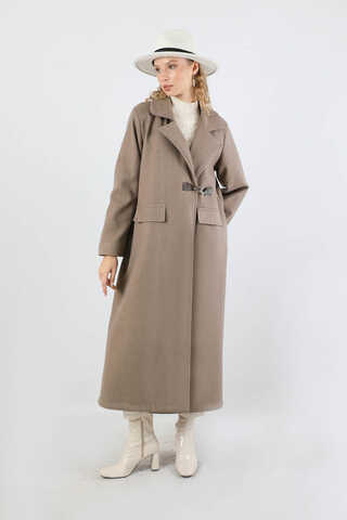 Kruvaze Tokalı Uzun Kaban Vizon - 3