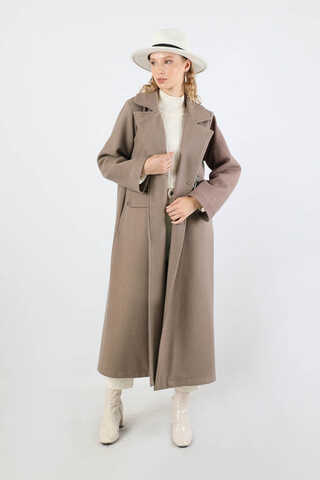 Kruvaze Tokalı Uzun Kaban Vizon - 5