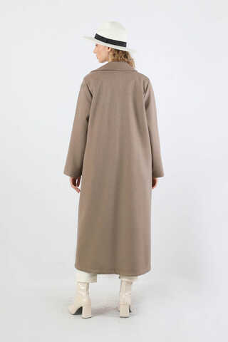 Kruvaze Tokalı Uzun Kaban Vizon - 6