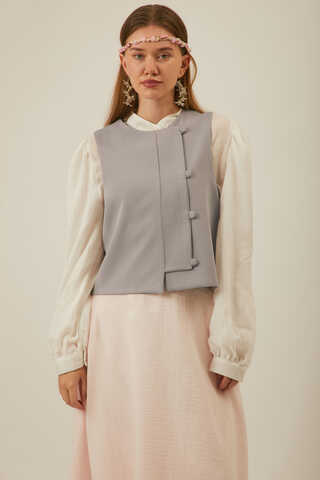 Kruvaze Yelek Gri - 1