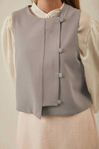 Kruvaze Yelek Gri - 3