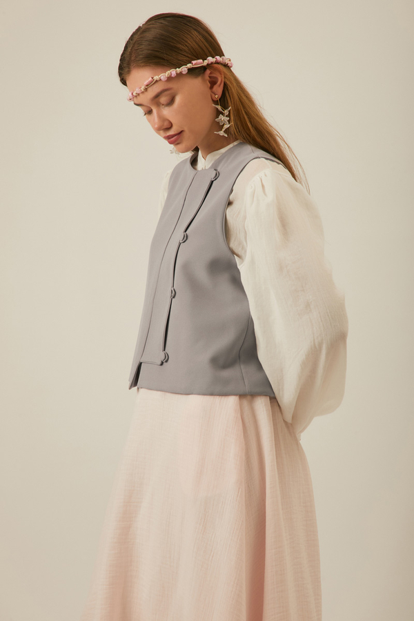 Kruvaze Yelek Gri - 7