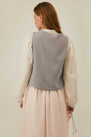 Kruvaze Yelek Gri - 8