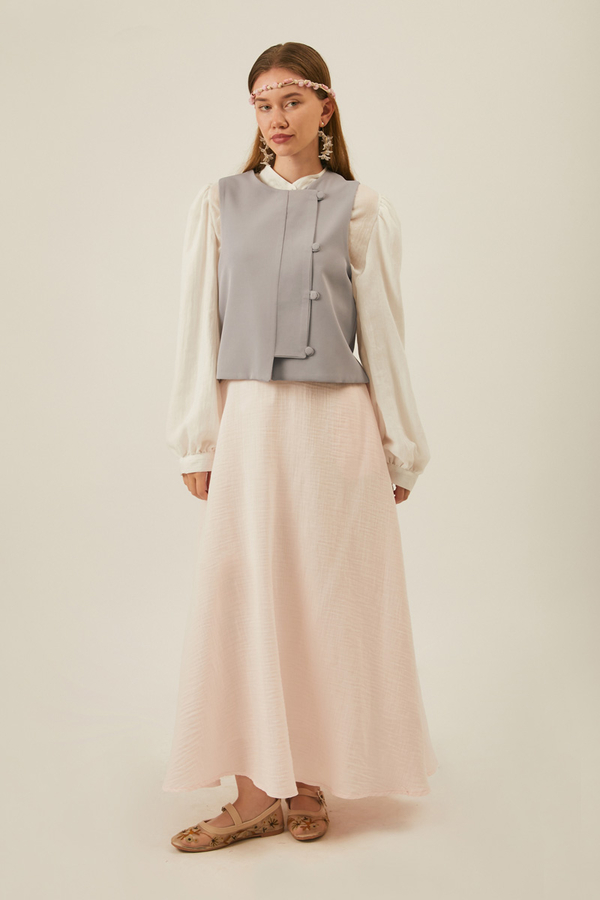 Kruvaze Yelek Gri - 2