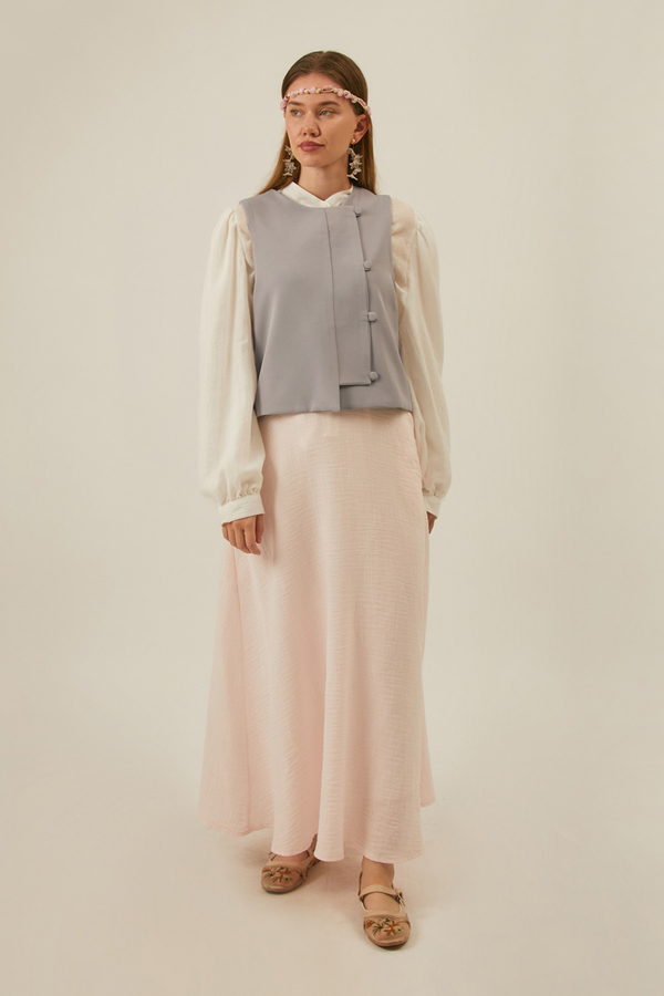 Kruvaze Yelek Gri - 6