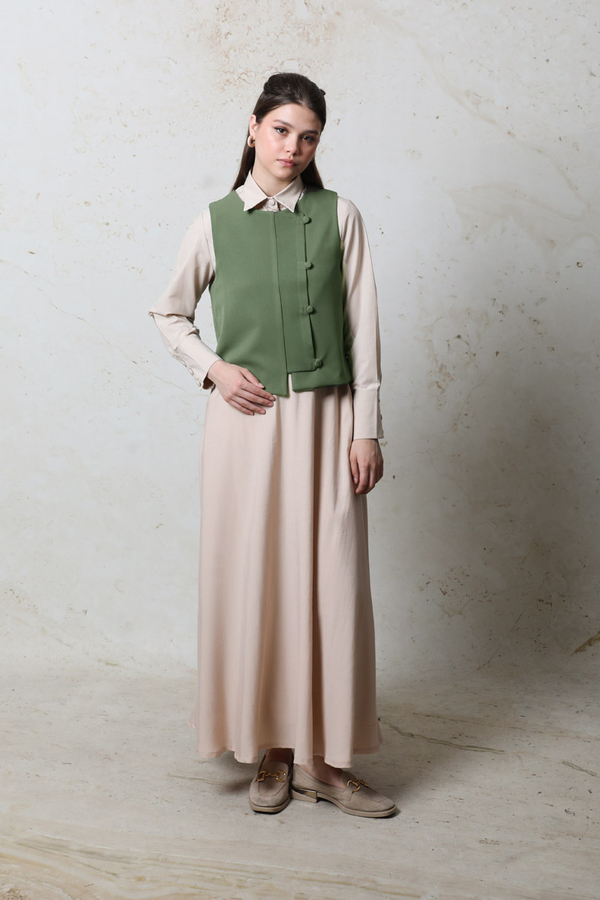 Kruvaze Yelek Haki - 1