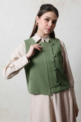 Kruvaze Yelek Haki - 5