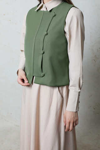 Kruvaze Yelek Haki - 3