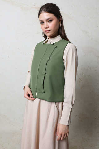 Kruvaze Yelek Haki - 4