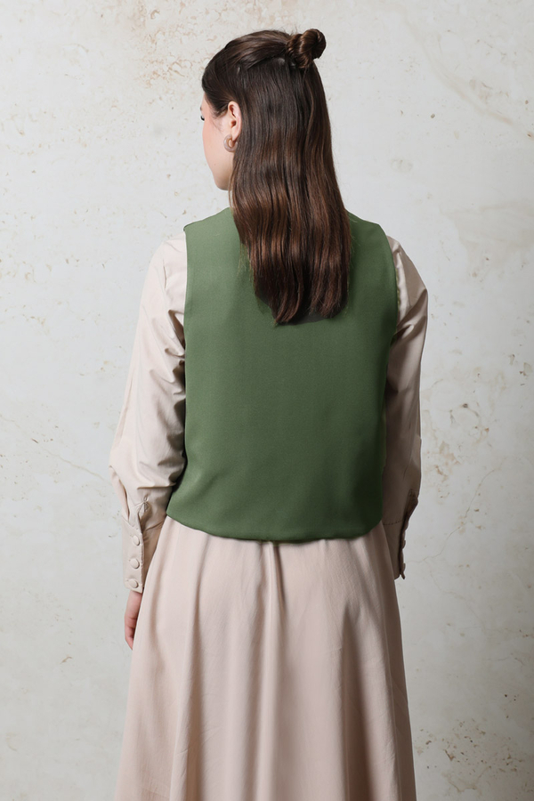 Kruvaze Yelek Haki - 7