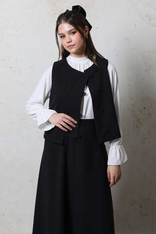 Kruvaze Yelek Siyah - 3