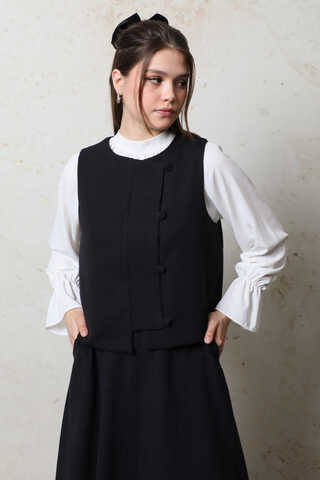 Kruvaze Yelek Siyah - 1