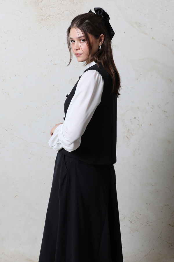 Kruvaze Yelek Siyah - 7