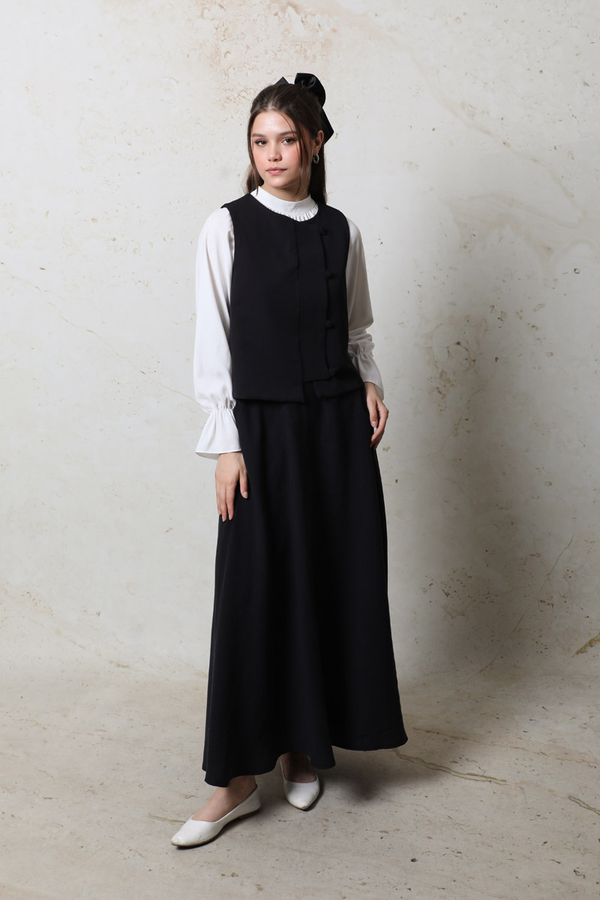 Kruvaze Yelek Siyah - 4