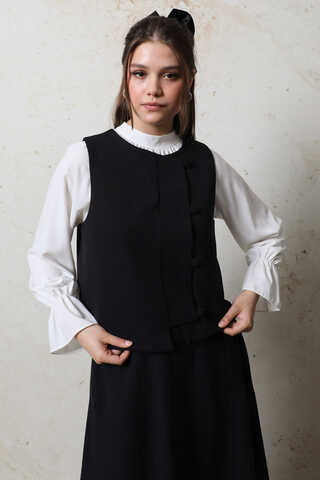 Kruvaze Yelek Siyah - 5