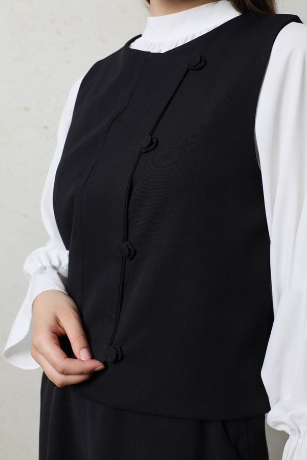 Kruvaze Yelek Siyah - 6