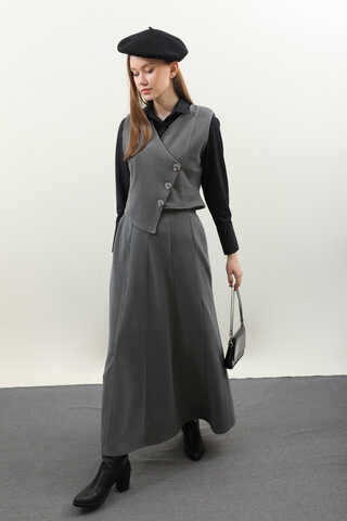 Kruvaze Yelekli Takım Antrasit - 4