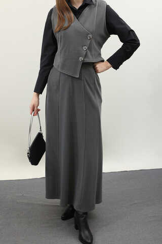 Kruvaze Yelekli Takım Antrasit - 1