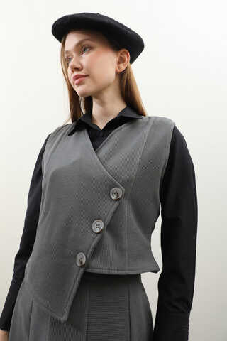 Kruvaze Yelekli Takım Antrasit - 6