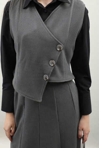 Kruvaze Yelekli Takım Antrasit - 7