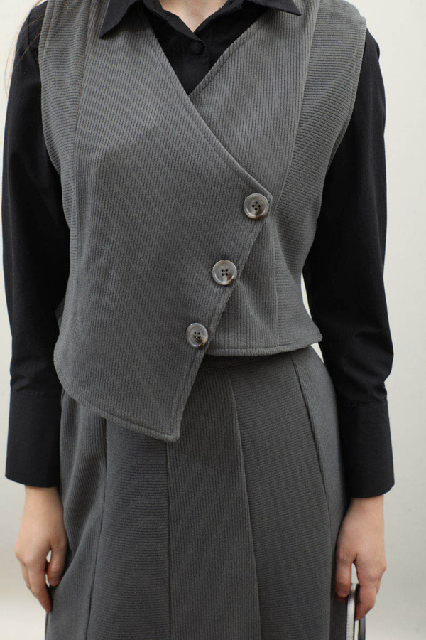 Kruvaze Yelekli Takım Antrasit - 7