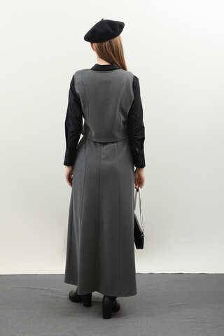 Kruvaze Yelekli Takım Antrasit - 8