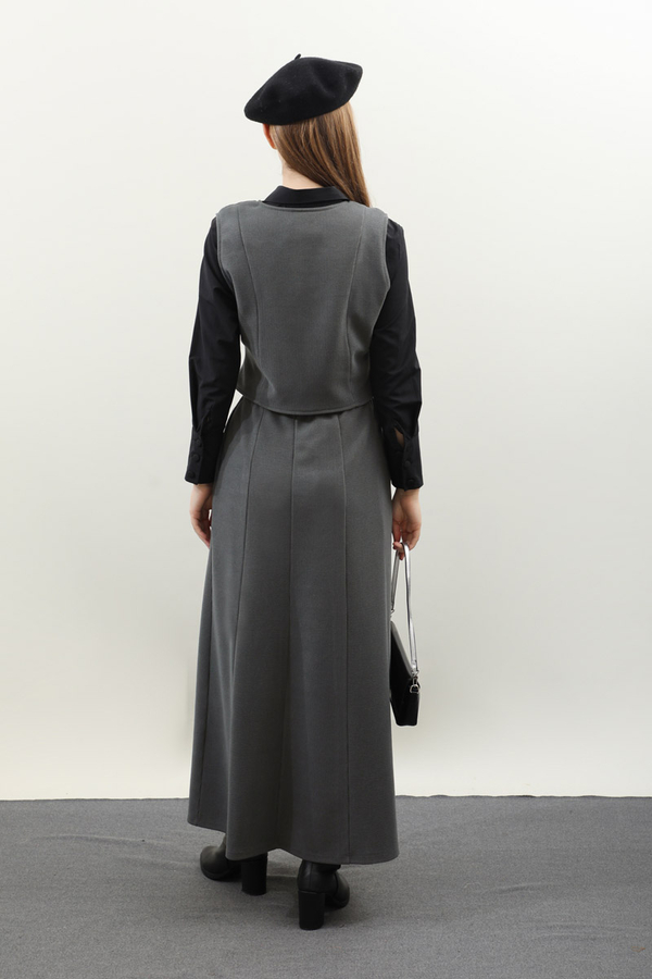 Kruvaze Yelekli Takım Antrasit - 8