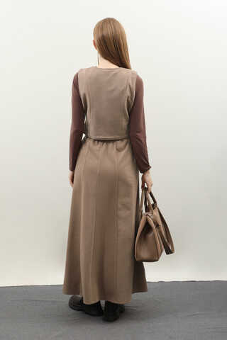 Kruvaze Yelekli Takım Koyu Vizon - 9