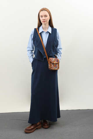 Kruvaze Yelekli Takım Lacivert - 4