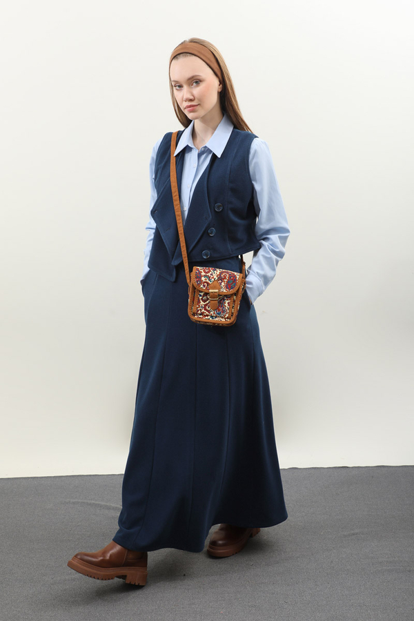 Kruvaze Yelekli Takım Lacivert - 3