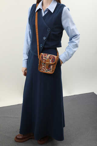 Kruvaze Yelekli Takım Lacivert - 8