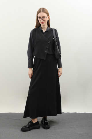 Kruvaze Yelekli Takım Siyah - 6