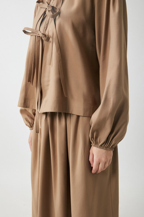 Kurdele Detaylı Etek Takım Açık Taba - 14