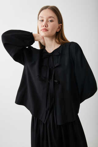 Kurdele Detaylı Etek Takım Siyah - 3