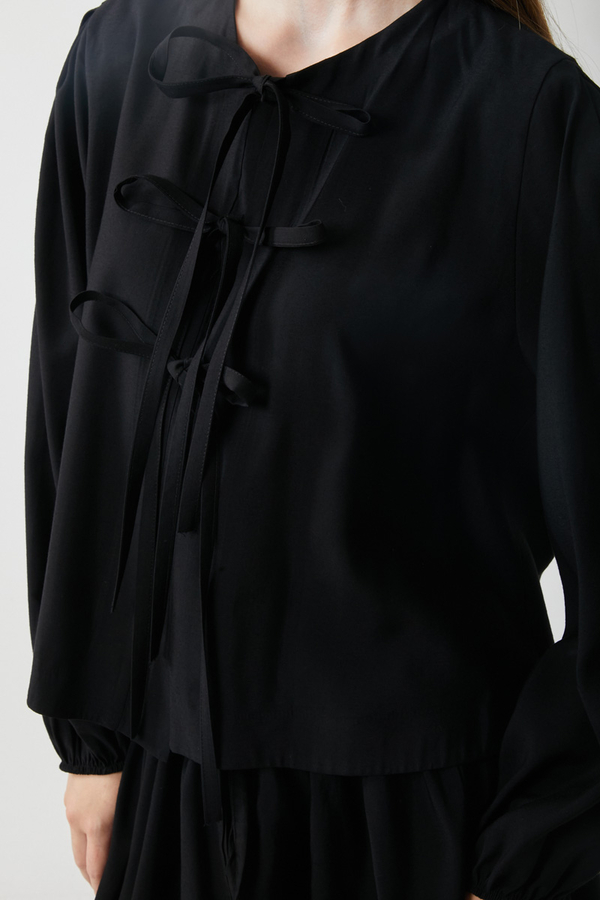 Kurdele Detaylı Etek Takım Siyah - 6