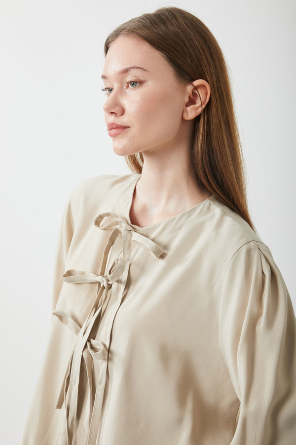 Kurdele Detaylı Etek Takım Taş - 14