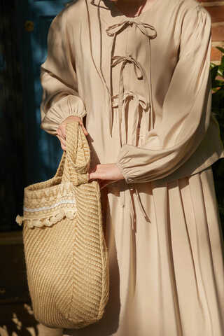 Kurdele Detaylı Etek Takım Taş - 8